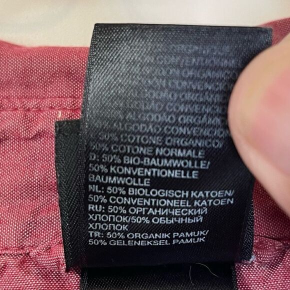 The North Face Large Red-Wine Short Sleeve Button Down Shirt - Picture 5 of 7